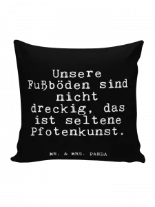 Подушка Mr & Mrs Panda 40x40 Unsere Fußböden sind nicht, черный
