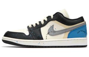 Кроссовки Air Jordan 1 Vintage Basketball Shoes Women's Low-top Black/Blue, синий