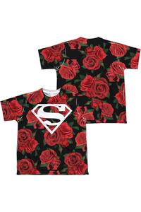 Футболка с коротким рукавом для подростков Superman Super Floral (принт спереди и сзадь) Gildan, белый