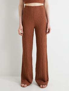 Тканевые брюки Koton Wide leg Pants, коричневый