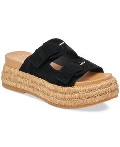 Женские сандалии Witny с двойной пряжкой и рафией на платформе Dolce Vita, Onyx Suede