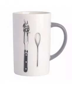 Кружка для латте с вилкой и венчиком, 15 унций Babish, white