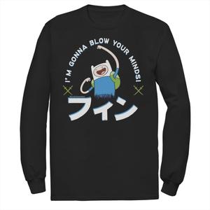 Мужская футболка с портретом «Финн, я взорву твои умы» кандзи «Время приключений» Licensed Character