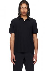 Черная футболка-поло с логотипом Moncler