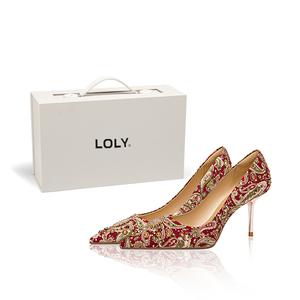 LOLY Женские туфли на высоком каблуке, насыщенного бордового цвета