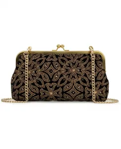 Маленькая бархатная сумка-мессенджер Potenaz Crossbody Frame Patricia Nash, золото