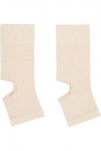 Lemaire Бежевые ребристые носки-гетры с вырезами