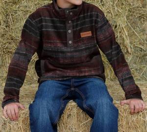 Детская флисовая толстовка на четверть молнии в коричневом цвете CINCH