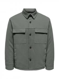 Рубашка NEWKODYL SHACKET серого цвета Only&Sons