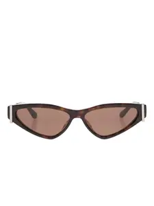 Солнцезащитные очки с геометричной оправой Alexander McQueen, коричневый