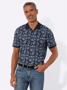 Рубашка-поло с принтом темно-синего и синего цветов Sieh an!