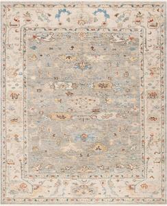 Ковер для гостиной, столовой, спальни SAFAVIEH, 275 x 366 см, Samarkand Collection Grey/Ivory SRK144F ручной работы традиционный восточный премиальный шерстяной