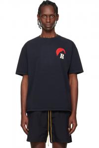 Rhude Черная футболка с изображением лунной регаты