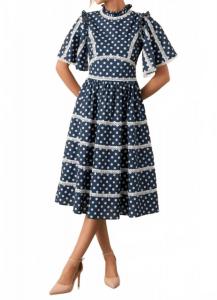 Платье миди Prosperina Andromeda в синий горошек