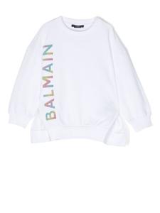 Balmain Kids толстовка с логотипом, белый