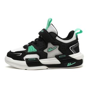 Низкие кроссовки для детей, устойчивые к ударам, истиранию, дышащие, легкие, амортизирующие. WARRIOR, черный/белый