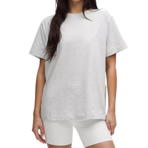 Футболка All Yours Organic Cotton Drop Shoulder Sleeve Women's светло-серая Lululemon, светло-серый/светло-серый
