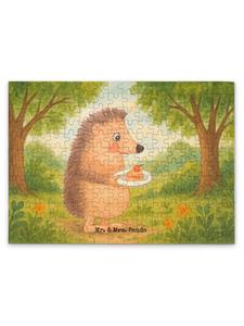 Mr. & Mrs. Panda Дизайн кусочка торта в виде ежика-головоломки без надписи белым цветом