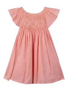 Платье с оборчатыми рукавами и сборкой Tartine Et Chocolat, розовый