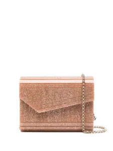 Клатч Candy с блестками и цепочкой Jimmy Choo, розовый