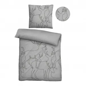 Постельное белье Biberna «0840517», уютное и теплое, бархатистое, меланжевое, 100% хлопок, производство Германия, цвет sturmgaru