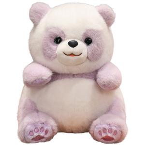 Милый плюшевый панда с макияжем, обнимающий куклу, высота 25см/40см/50см Barbne, фиолетовый