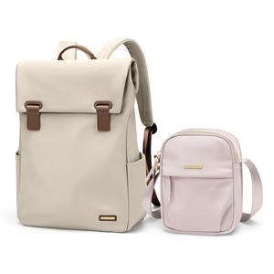 GOLF Студенческий рюкзак из ткани большой женский разноцветный, Apricot Backpack+Pink Unlined Shoulder Bag (Combo Set)