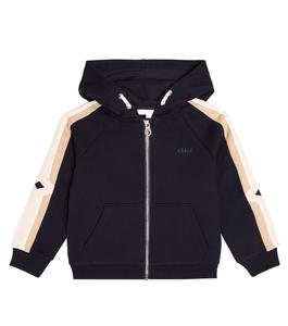 Худи из хлопкового джерси с логотипом Chloé, синий