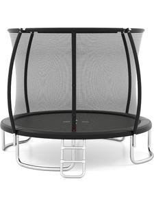 Costway Уличный батут Ø305 см с лестницей, черный