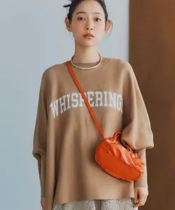 Широкий пуловер с двойным жаккардовым логотипом, плотность ткани 12 нитей на дюйм Studio Clip, цвет Light Beige 56