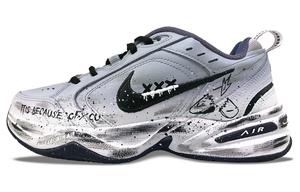 Nike Air Monarch 4 треснувший скейтборд нескользящие низкие массивные кроссовки unisex blue white