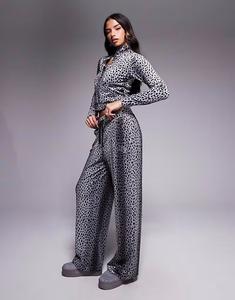 Эксклюзивные спортивные брюки в тон, цвет «гепардовый черный» Juicy Couture