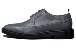 Туфли Almond-toe Leather Brogues THOM BROWNE, серый