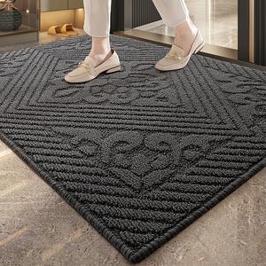 Dajiang Ковер 80х120 см для прихожей, износостойкий, темно-серый, Luo Lai, Sands-Scraping Dust-Free Non-Sticking Regular Home Type