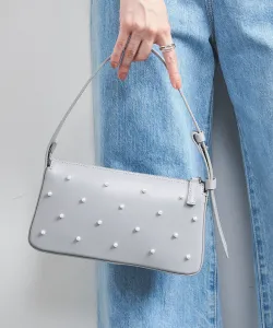 Сумка на одно плечо с имитацией жемчужного точечного рисунка United Arrows, цвет Lt.Gray