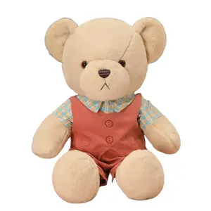 Плюшевые куклы Plaid Couple Bear высотой 30см/60см/75см Fluffy bear