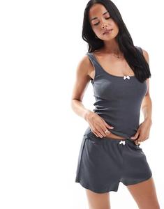 Майка для сна Cotton On 90-х в черном цвете