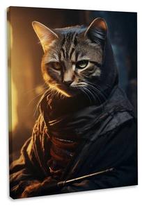 Картина на холсте Hustling Sharks Night Cat, серый