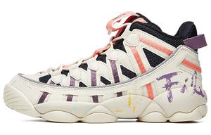 Баскетбольные кроссовки Spaghetti Vintage женские с низким верхом белого/оранжевого/фиолетового цвета Fila Fusion