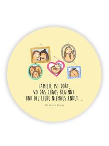 Mr. & Mrs. Panda Семья ежиков Magnet с надписью пастельно-желтого цвета