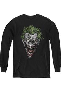 Батмен Джокер молодежный худи с длинным рукавом Gildan, черный