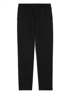 Брюки свободного кроя с эластичным поясом Ami Paris, черный