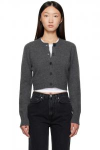 Кашемировый укороченный кардиган Zephir Loulou De Saison, цвет anthracite melange