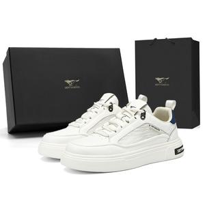 SEPTWOLVES Мужские низкие скейтерские кеды белые, цвет White (Standard Leather Shoe Size)