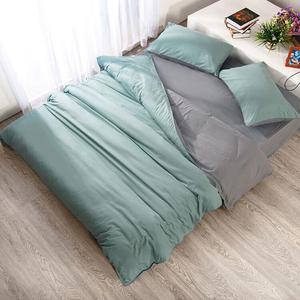 LUOLAI HOME Комплект постельного белья, 4 предмета, простыня на резинке 150 см, пододеяльник 150x200 см, цвет лейк блю-грей