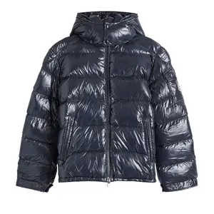 Толстовка Moncler Maya Hooded Puffer Shiny Jacket, Navy