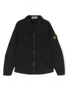 Куртка на молнии с нашивкой Compass Stone Island Junior, черный