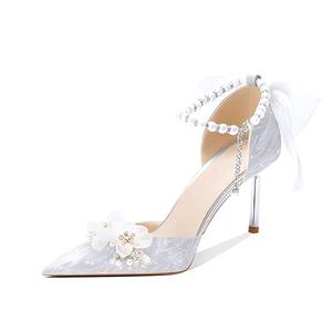 A poinsettia princess Женские туфли на высоком каблуке Silver