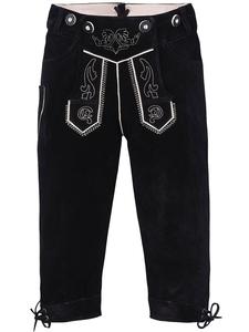 Детские традиционные кожаные брюки Edelnice черного цвета