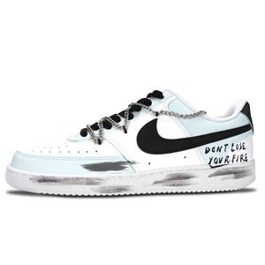 Nike Кроссовки для скейтбординга Court Vision 1 Street Graffiti, устойчивые к истиранию, светло-голубые, унисекс